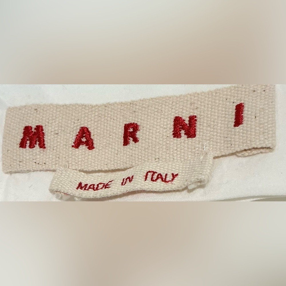 Marni Cotton Poplin Sleeveless Top White Minimalist Designer Blouse US 10 - 12 - Picture 3 of 5